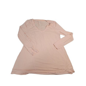 Soft Surroundings Women's Size Medium‎ Peach Pink V Neck Blouse 3/4 Sleeve Shirt